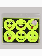 Светоотражающие наклейки «Смайлы», d=6.5 см, 6 шт. на листе, жёлтые 3633432