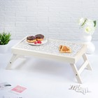 Столик для завтрака "Белый узор", 48×28 см - Фото 1