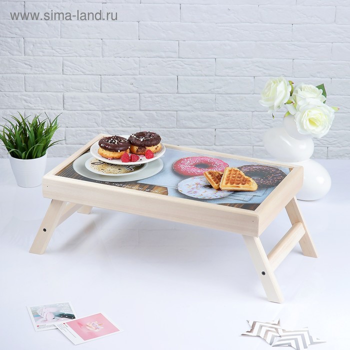 Столик для завтрака "Доброго утра, пончики", 48×28 см - Фото 1