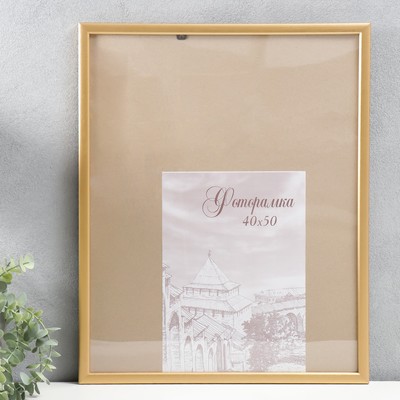 Фоторамка для фото 40×50 см, Samoa, сосна, (пластиковый экран), золотистый