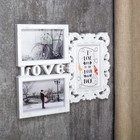 Фоторамка - коллаж на 3 фото 10×15 см «Любовь моя», белая, пластик, 26.5×32.5 см  (артикул 3722054)  большой выбор товаров оптом и в розницу по низким ценам с доставкой