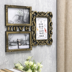 Фоторамка - коллаж на 3 фото 10×15 см «Любовь моя», пластик под т.золото, 26.5×32.5 см  (артикул 3722056)  большой выбор товаров оптом и в розницу по низким ценам с доставкой