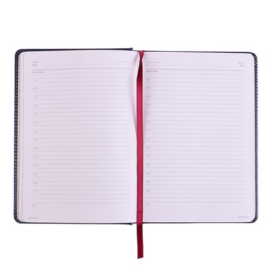 Ежедневник недатированный А5+, 136 листов Sidney Nebraska, обложка искусственная кожа, серебряный срез, синий