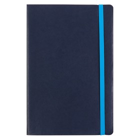 Ежедневник недатированный А5, 136 листов Megapolis Soft, на резинке, обложка искусственная кожа, цветной срез, ляссе, синий