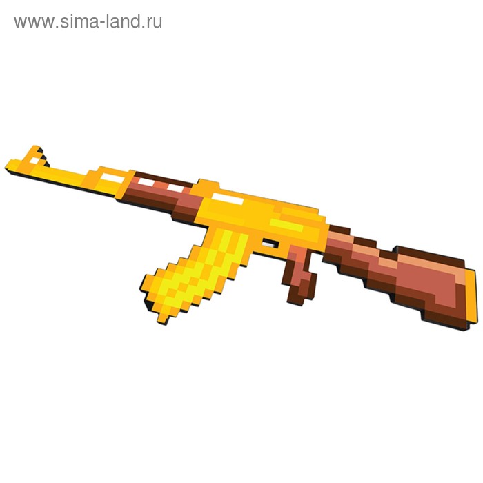 Игрушка автомат «АК-47 8Бит», золотой, пиксельный, 68 см - Фото 1