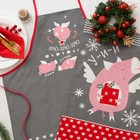 Кухонный набор "Хрю-Хрю" фартук 70 х 64 см, полотенце 64 х 40 см,100% хл 160 г/м2, рогожка - Фото 1