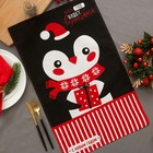 Полотенце "С Новым Годом" Пингвин 64 х 40 см,100% хл 160 г/м2, рогожка - Фото 1