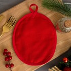 Прихватка "С Новым Годом" Пингвин 17 х 17 см,100% хл 160 г/м2, рогожка - Фото 3