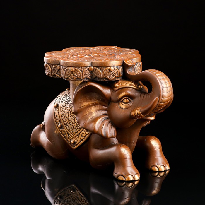 Статуэтка-подставка "Индийский слон", бронза, гипс, 22х39х26 см - Фото 1