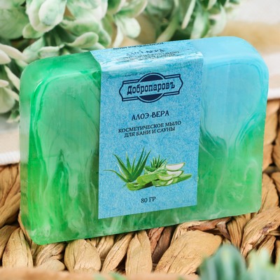 Мыло косметическое Добропаровъ «ручной работы» алоэ-вера, 80 г