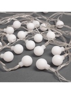 Гирлянда «Нить» 5 м с насадками «Шарики белые», IP20, прозрачная нить, 30 LED, свечение тёплое белое, 8 режимов, 220 В - Фото 8