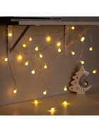 Гирлянда «Нить» 5 м с насадками «Шарики белые», IP20, прозрачная нить, 30 LED, свечение тёплое белое, 8 режимов, 220 В - Фото 9