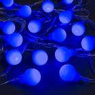 Гирлянда «Нить» 5 м с насадками «Шарики синие», IP20, прозрачная нить, 30 LED, свечение синее, 8 режимов, 220 В - Фото 1