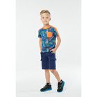 Комплект для мальчика (футболка, шорты), оранж. скейт/т.синий, рост 122 - Фото 2