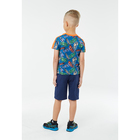Комплект для мальчика (футболка, шорты), оранж. скейт/т.синий, рост 122 - Фото 3