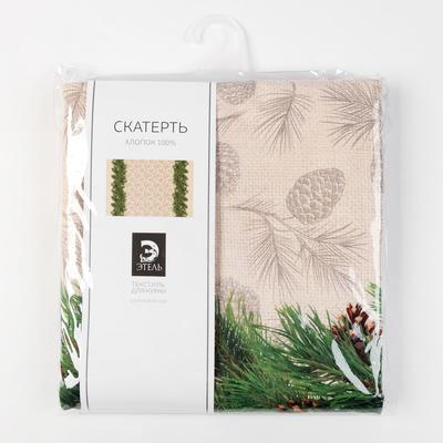 Скатерть новогодняя «Этель» Еловые ветви 110×148± 3 см, 100% хл, саржа 190 г/м²