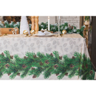 Скатерть новогодняя «Этель» Еловые ветви 110×148± 3 см, 100% хл, саржа 190 г/м² - Фото 4