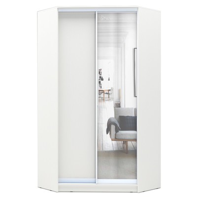 Шкаф – купе угловой «Хит – У – 23 – 4 – 15», с зеркалом, 1103×1103×2300 мм, цвет белый