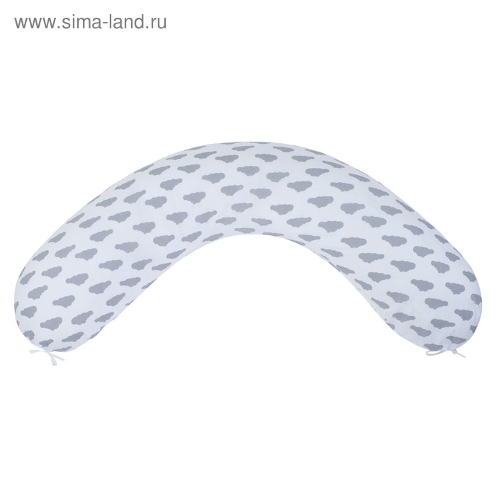 Подушка для беременных, размер 34 × 170 см, облака серый - Фото 1