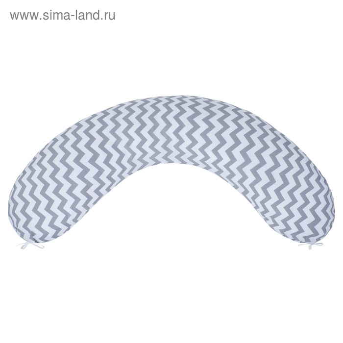Наволочка к подушке для беременных, размер 34×170 см, зигзаг серый - Фото 1