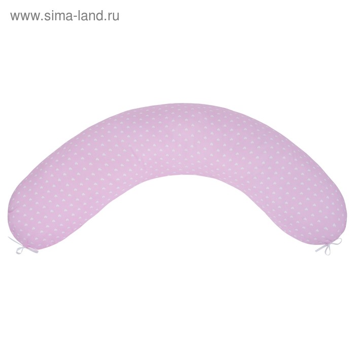 Наволочка к подушке для беременных, размер 34×170 см, сердечки розовые - Фото 1