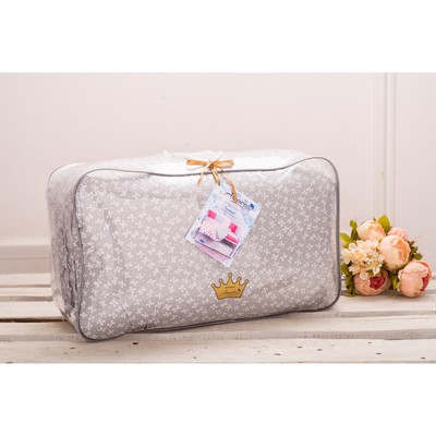 Комплект в кроватку Premium Sweet, 19 предметов, бязь, малиновый/белый