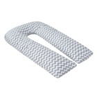 Наволочка к U-образной подушки для беременных, размер 34×170 см, зигзаг серый - фото 298390877