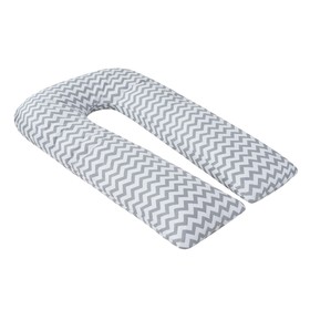 Наволочка к U-образной подушки для беременных, размер 34×170 см, зигзаг серый
