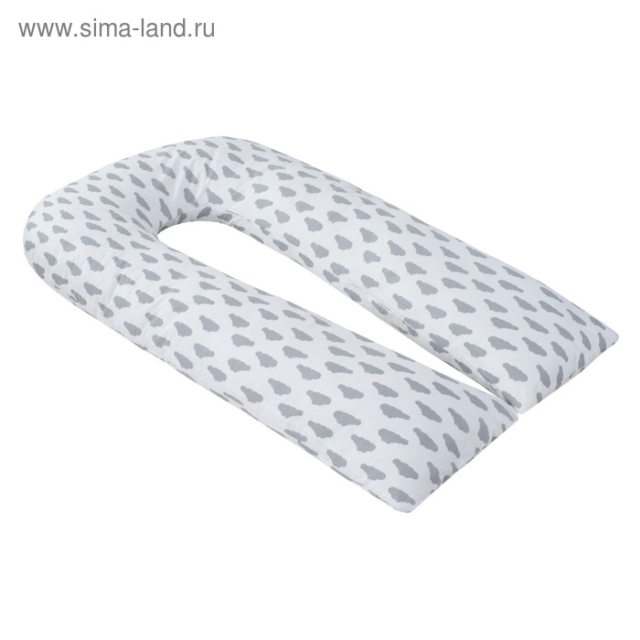 Наволочка к U-образной подушки для беременных, размер 34×170 см, облака серый - Фото 1