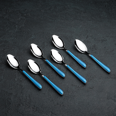 Набор ложек чайных Доляна «Нео», 14,5 см, 6 шт, цвет синий