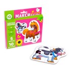 Макси-пазлы «Животные фермы», 5 пазлов, 10 деталей - Фото 1