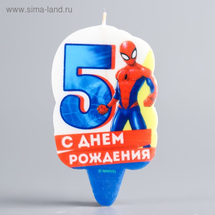 

Свеча для торта "С Днем Рождения", цифра 5, Человек-паук