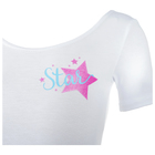 Купальник гимнастический Star х/б, короткий рукав, размер 32, цвет белый - Фото 2