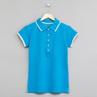 Футболка женская поло цвет голубой, р-р 46 - Фото 1