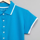 Футболка женская поло цвет голубой, р-р 46 - Фото 3