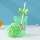 Стакан пластиковый с трубочкой и крышкой Доляна «Единорог», 400 мл, МИКС - Фото 2