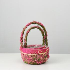 Набор корзин «Цветочный бантик», 2 шт, 22×12/32 см, 16×10/26 см, трава