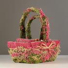 Набор корзин «Цветочный бантик», 2 шт, 25×17×11/28 см, 19×10×9/22 см, трава - Фото 1