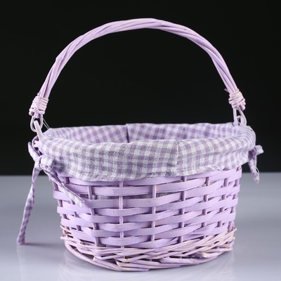 Корзина «Клеточка», 22×12/30 см, ива, ткань