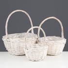 Набор корзин плетёных «Вьюнок», 3 шт., 30×14.5/36 см, 24×12.5/31 см, 19.5×10.5/25.5 см, ива - Фото 1