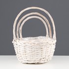 Набор корзин плетёных «Вьюнок», 3 шт., 30×14.5/36 см, 24×12.5/31 см, 19.5×10.5/25.5 см, ива - Фото 2