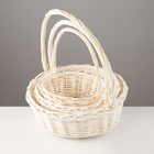 Набор корзин «Косичка», 3 шт, 35×12/38 см, 29×11/32 см, 24×10/27 см, ива - Фото 2