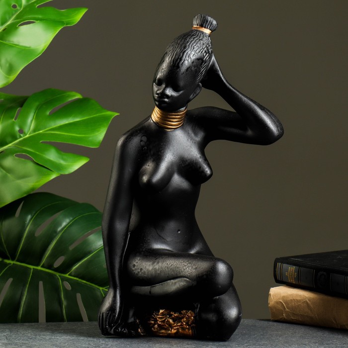 Фигурка гипс «Утро Африки», 17×22×36 см, чёрный