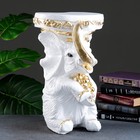 Фигура - подставка "Слон сидя" белое золото, 34х26х44см - фото 8730741
