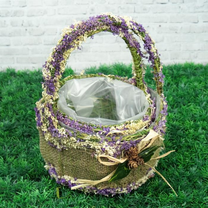 Набор корзин «Бантик», 2 шт, 21×21×13/29 см, 17×17×12/25 см, трава - Фото 1