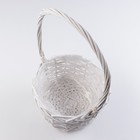 Корзина плетёная для хранения «Плетёнка», лоза, с ручкой, белая, набор 3 шт. - Фото 5