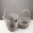 Набор корзин плетёных «Косичка», 3 шт., 40×17/45 см, 32×16/40 см, 26×16/37 см, ива - Фото 1