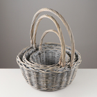 Набор корзин плетёных «Косичка», 3 шт., 40×17/45 см, 32×16/40 см, 26×16/37 см, ива - Фото 2