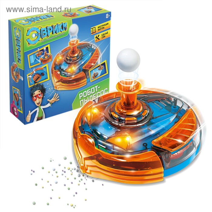 Электронный конструктор «Робот-пылесос», работает от батареек - Фото 1