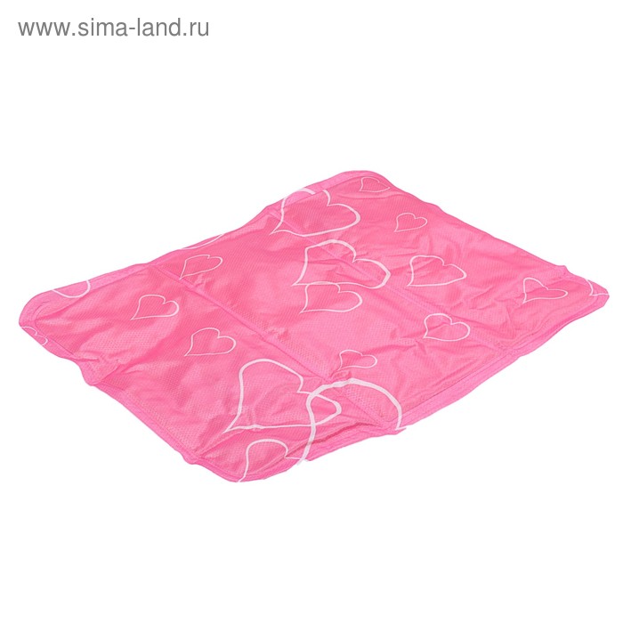 Охлаждающий коврик "Сердца", 39 х 29 см, розовый - Фото 1